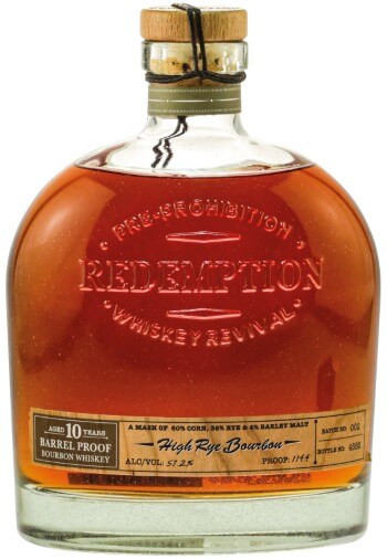 Redemption- Barrel Proof High Rye Bourbon 10 Years Old