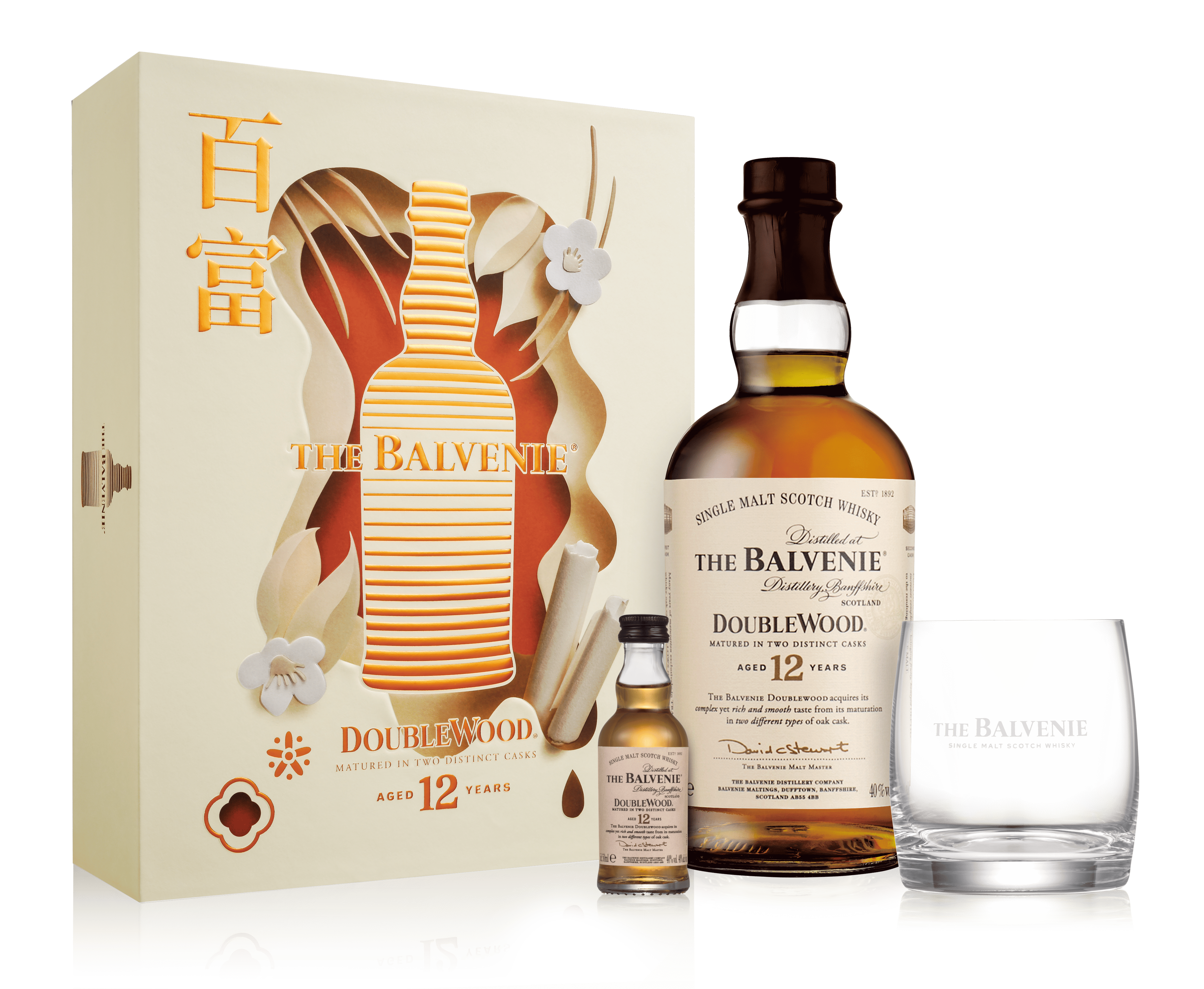 百富新年限定禮盒-贈禮最佳心藝之選-–-The-Balvenie百富12年雙桶單一麥芽威士忌-新年限定禮盒。