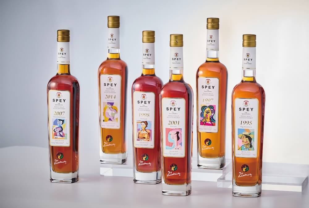 SPEY-×-PICASSO®-聯名系列，以畢卡索一生七位情人為靈感來源，演繹藝術與威士忌工藝的跨界極致。