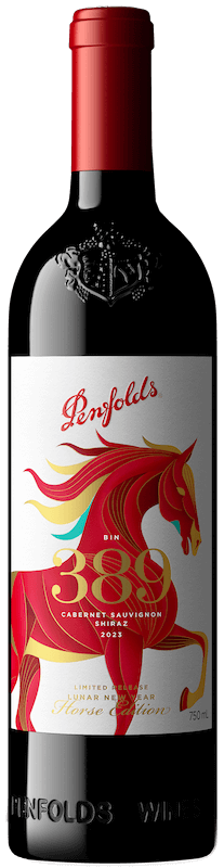 PEN-2023-Bin389-CabSauvShir-SouthAus-750-GEX-LNY-Horse-FB-Cork