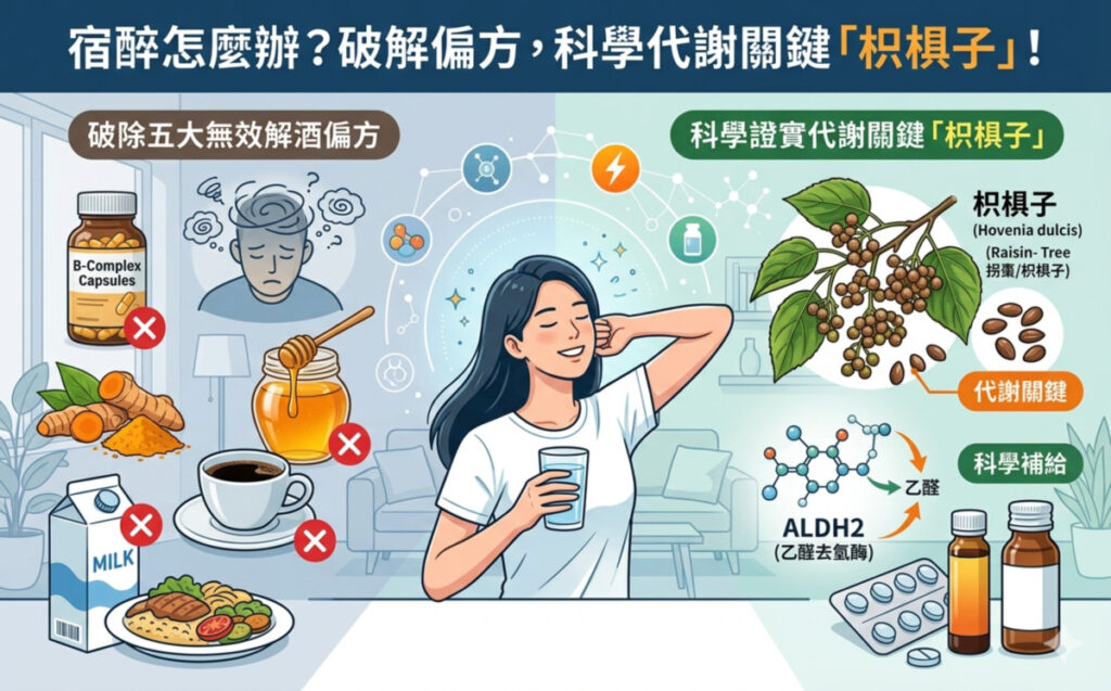 宿醉怎麼辦?破除5大偏方,科學證實「枳椇子」才是代謝關鍵!