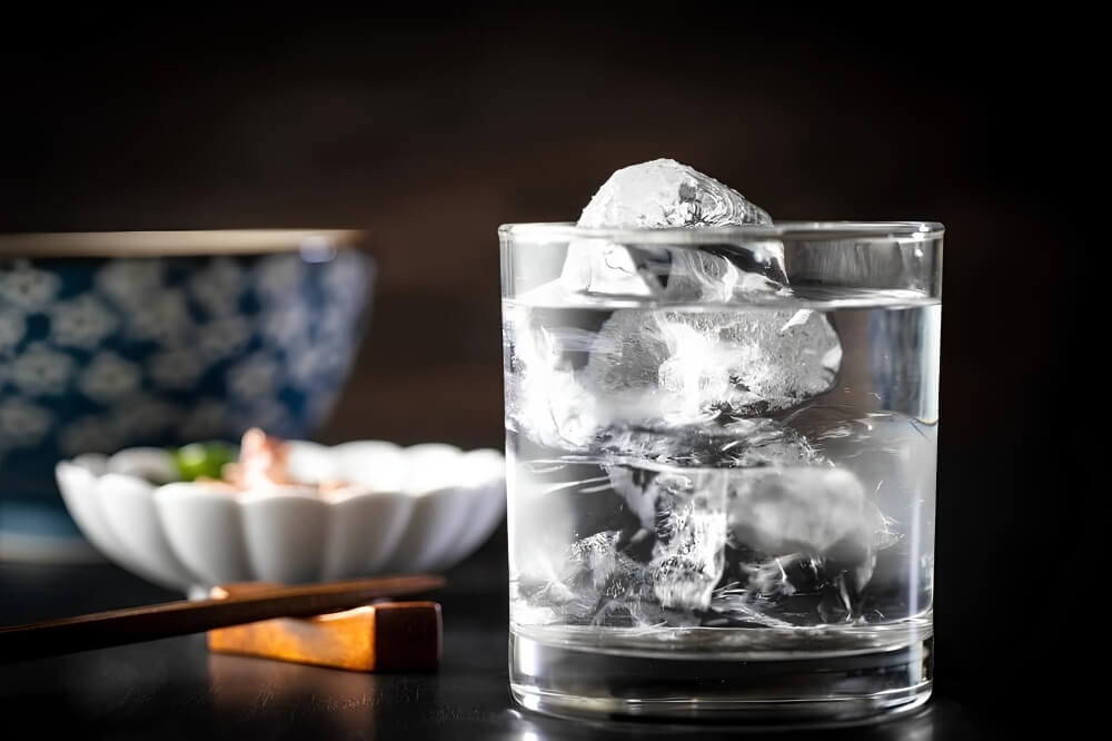 日本酒加冰塊「日本酒Rock」